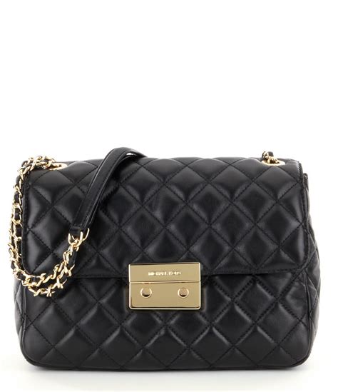 quilted leather bag michael kors gold black|michael kors small black handbag.